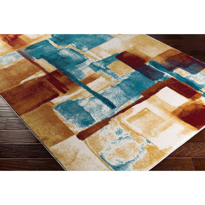 Ryan Modern Squares Abstract Area Rug