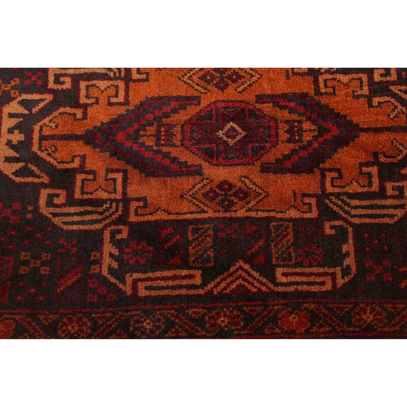 ECARPETGALLERY Hand-knotted Teimani Black, Orange Wool Rug - 3'9 x 7'1