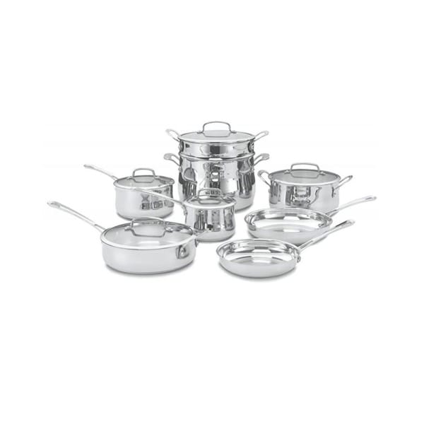 Cuisinart Contour Brushed Stainless Steel 13-piece Cookware Set. Opens flyout.