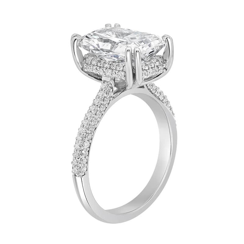 Auriya 14k Gold 4 1/2ctw Lab grown Radiant Vintage Hidden Halo Diamond Engagement Ring (F-G VS)