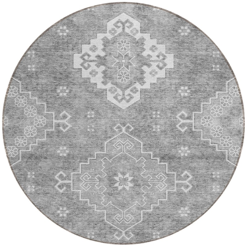 HomeRoots Medallion Traditional Rectangle Outdoor Rug