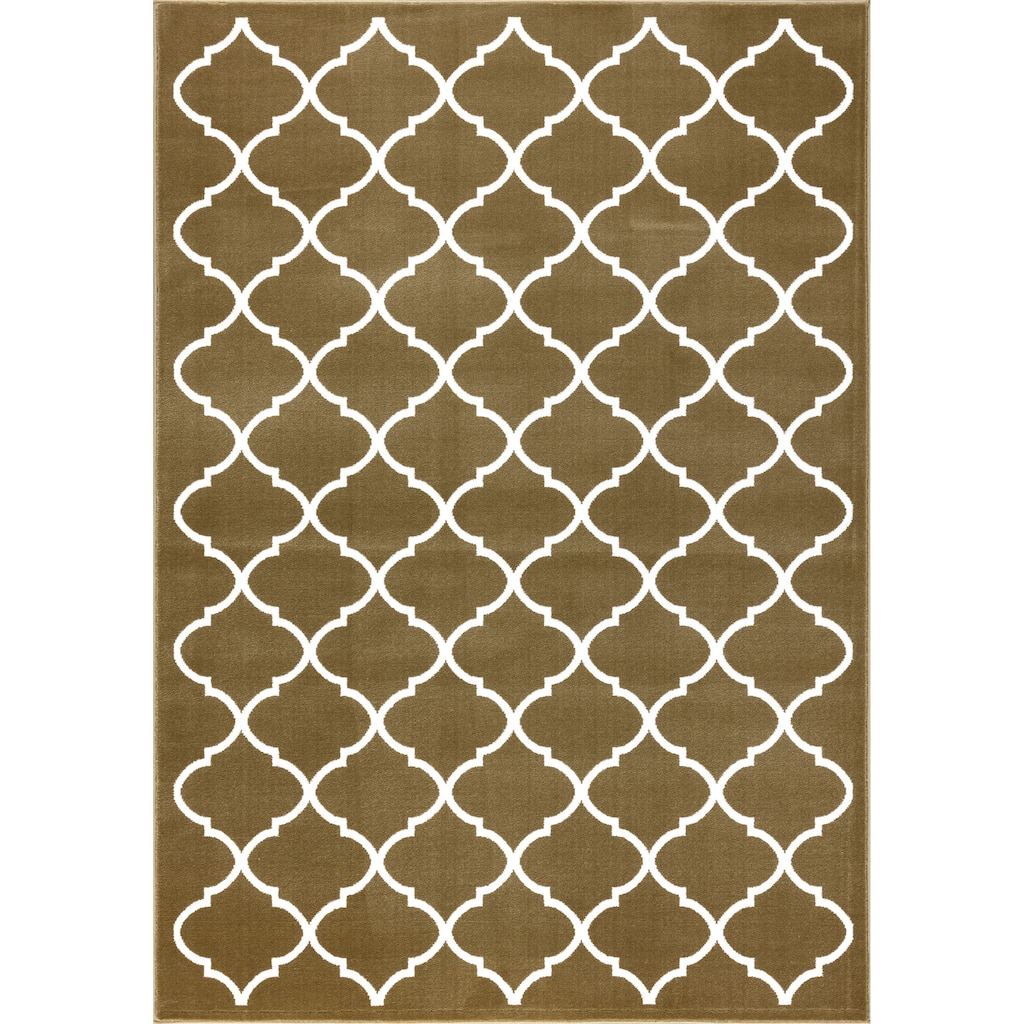 SUSSEXHOME Area Rugs Modern Desing for Living Room 2 x 3 Beige/White