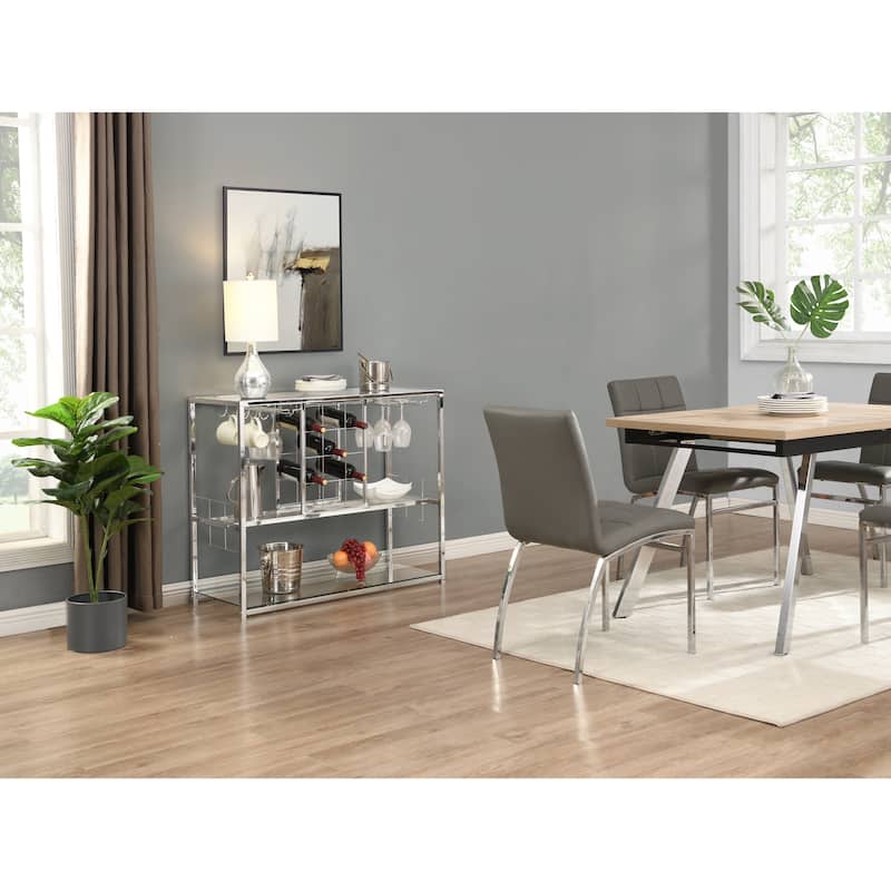 Bar Cart Kitchen Bar, 3 Tiers Serving Cart for Home with Glass Holder