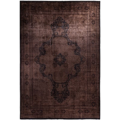 Overdyed One-of-a-Kind Hand-Knotted Area Rug - Brown - 12' 1" x 17' 10"