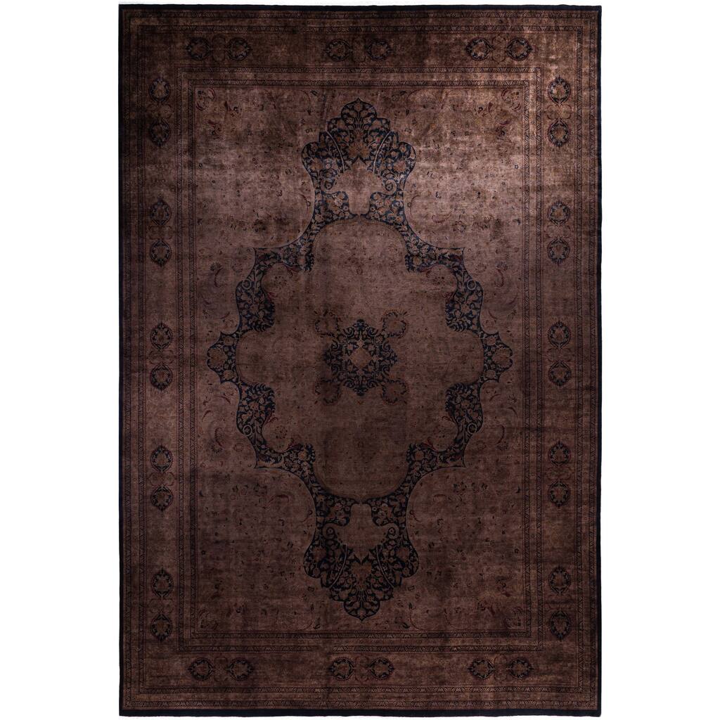 Overdyed One-of-a-Kind Hand-Knotted Area Rug - Brown - 12' 1" x 17' 10"