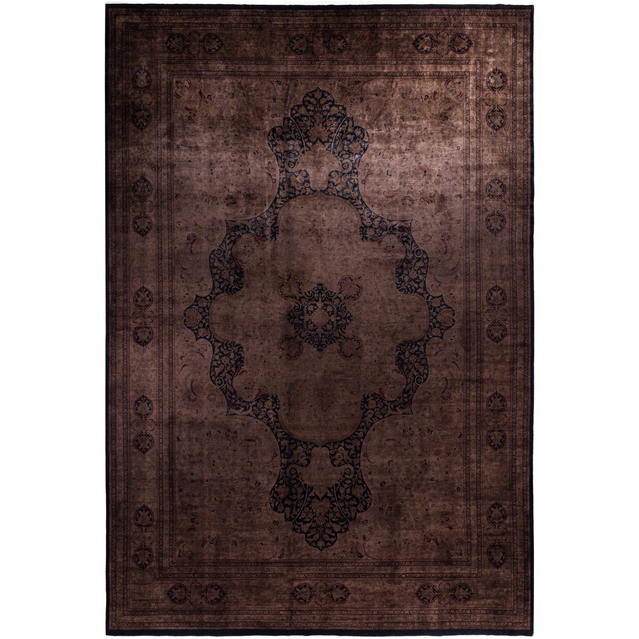 Overdyed One-of-a-Kind Hand-Knotted Area Rug - Brown - 12' 1" x 17' 10"