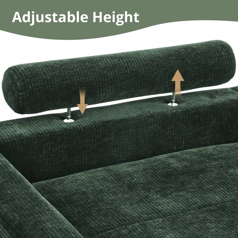 88"W 3-Seater Sofa Chenille Upholstered Couch Modern Loveseat Sofa Wooden Frame Sofa for Living Room