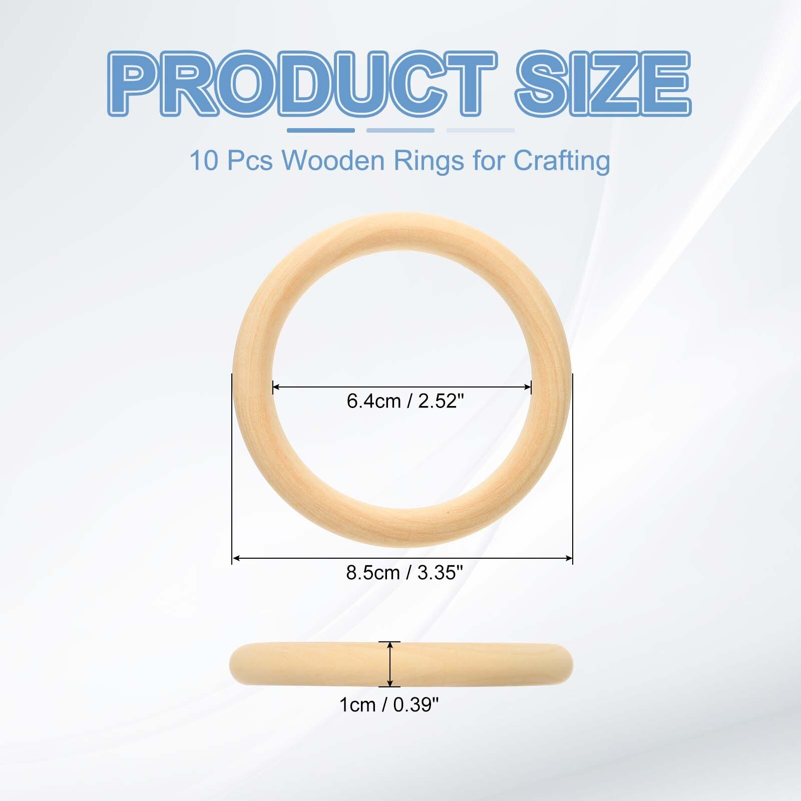 Wooden Rings for Crafting, Natural Wood Rings without Paint - Wood Color