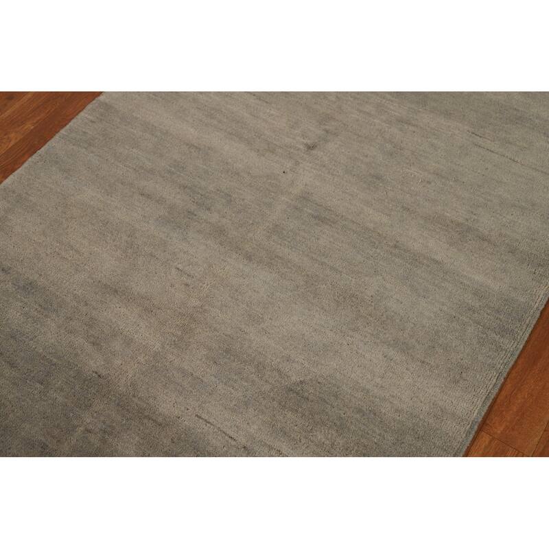 Hand Knotted Oriental 100% Wool Carpet Modern Modern Beige & Ivories Gabbeh Area Rug - 4' 10'' X 3' 4''