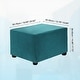 preview thumbnail 35 of 55, Stretch Foot Stool Cover Rectangular Square Foot Stool Slipcover Blue - 19.69"-29.92"