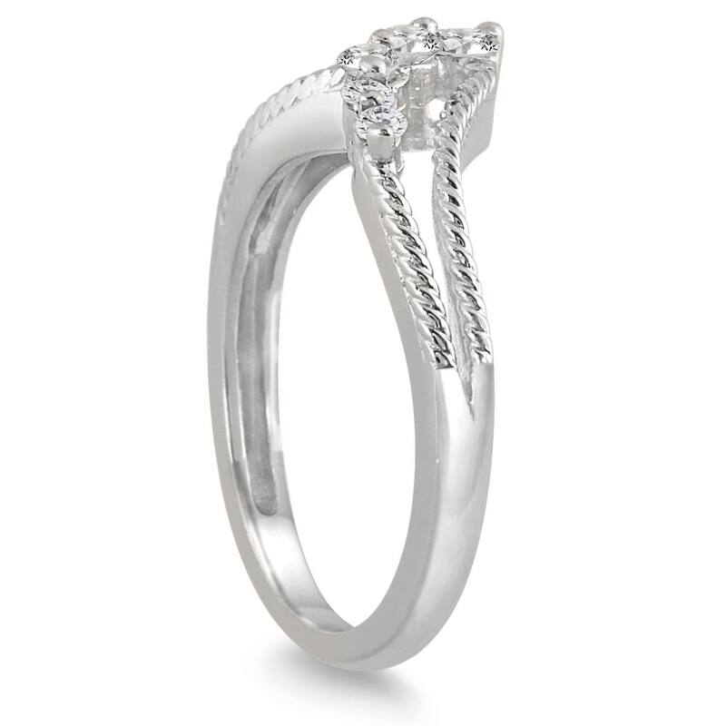 Marquee 1/4 Carat TW Diamond Journey Ring in 10K White Gold