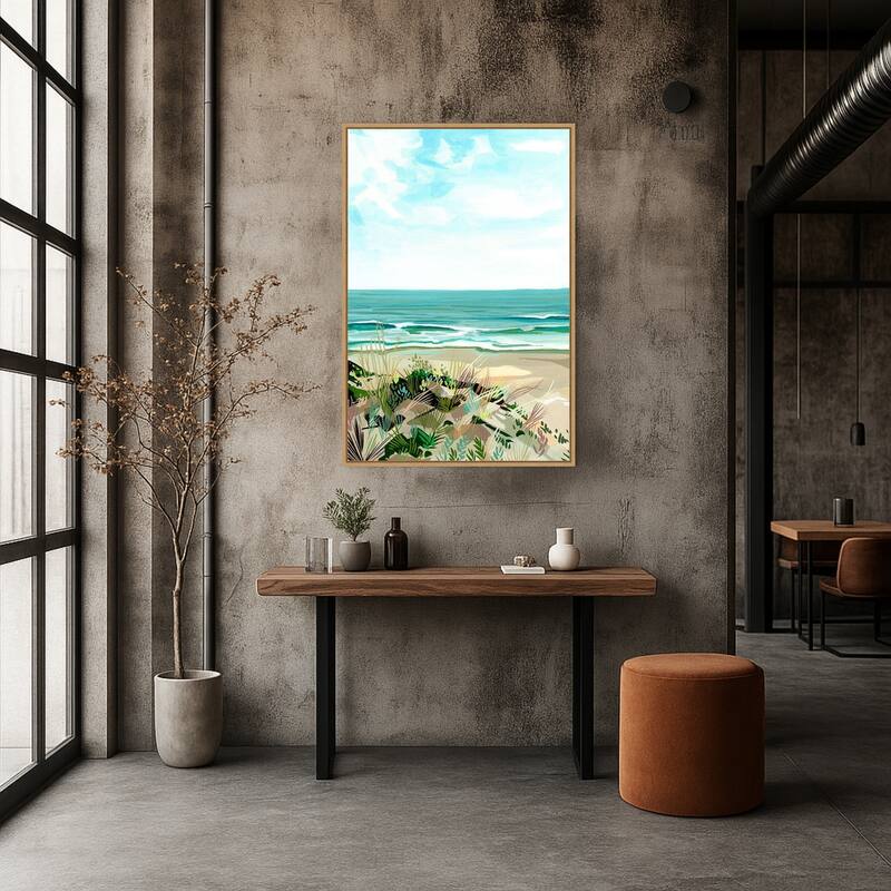 Coastal Grasses by Brook Page Framed Canvas Wall Art Print