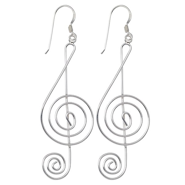 Women S Graceful G Clef Earrings Sterling Silver Music Themed Women X27 S Graceful G Clef Earrings Sterling Silver Music Themed