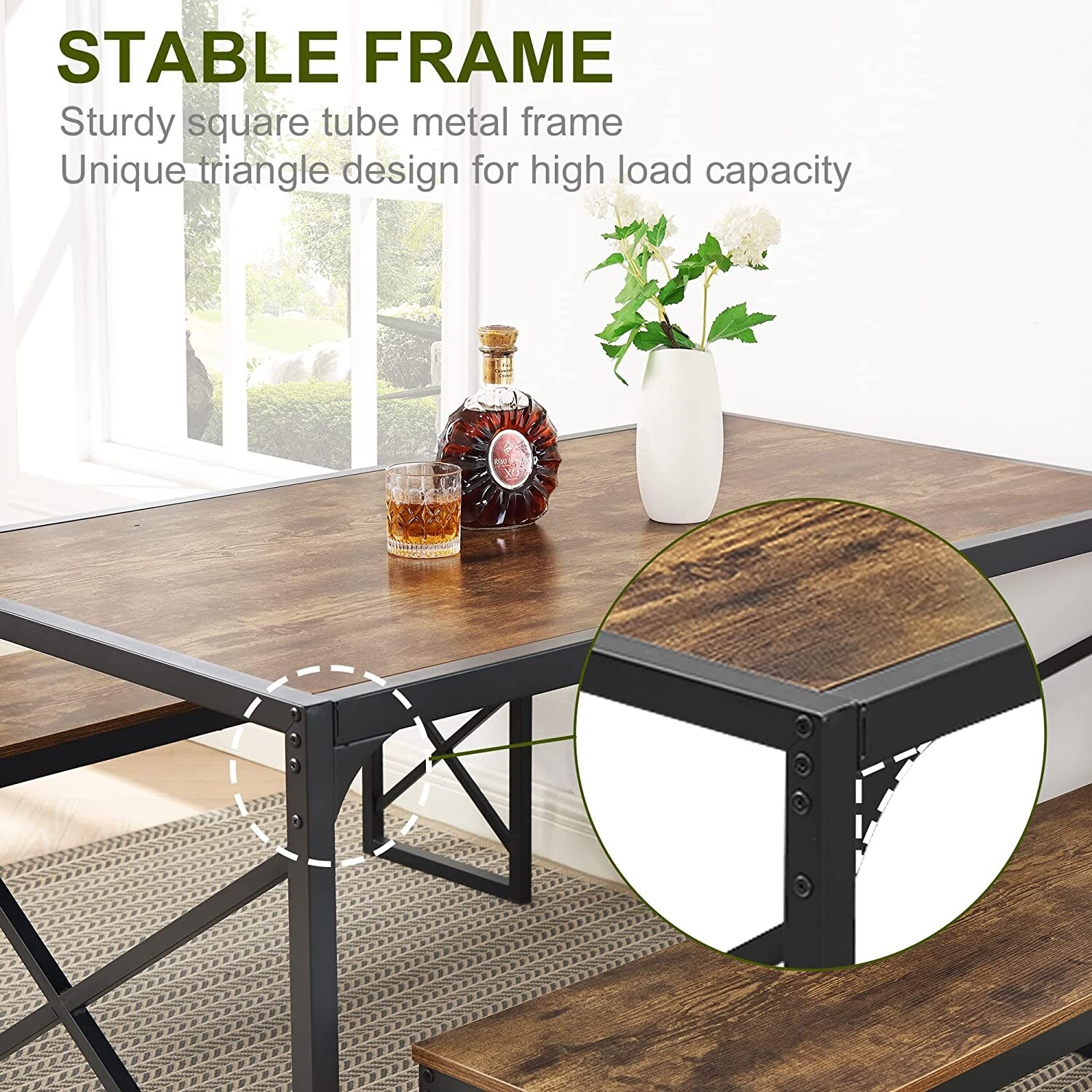 3 piece store triangle dining set