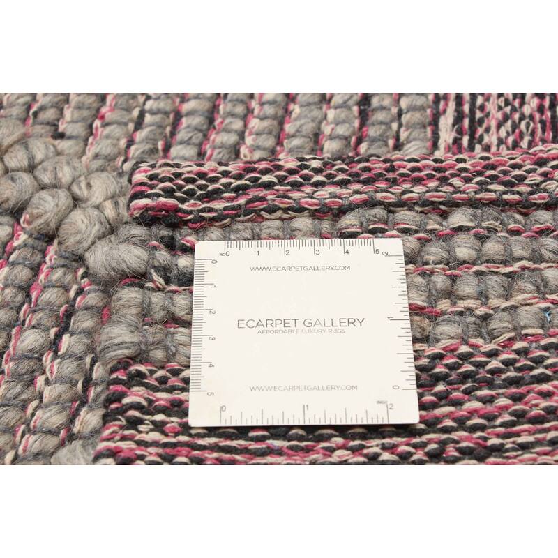 ECARPETGALLERY Braid weave Sienna Grey Wool Rug - 5'2 x 8'0
