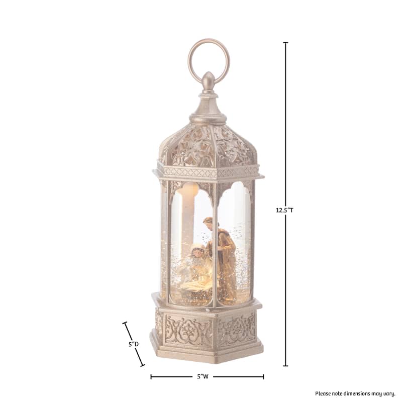13"LED Nativty Byzantne Lantern Globe - 12"