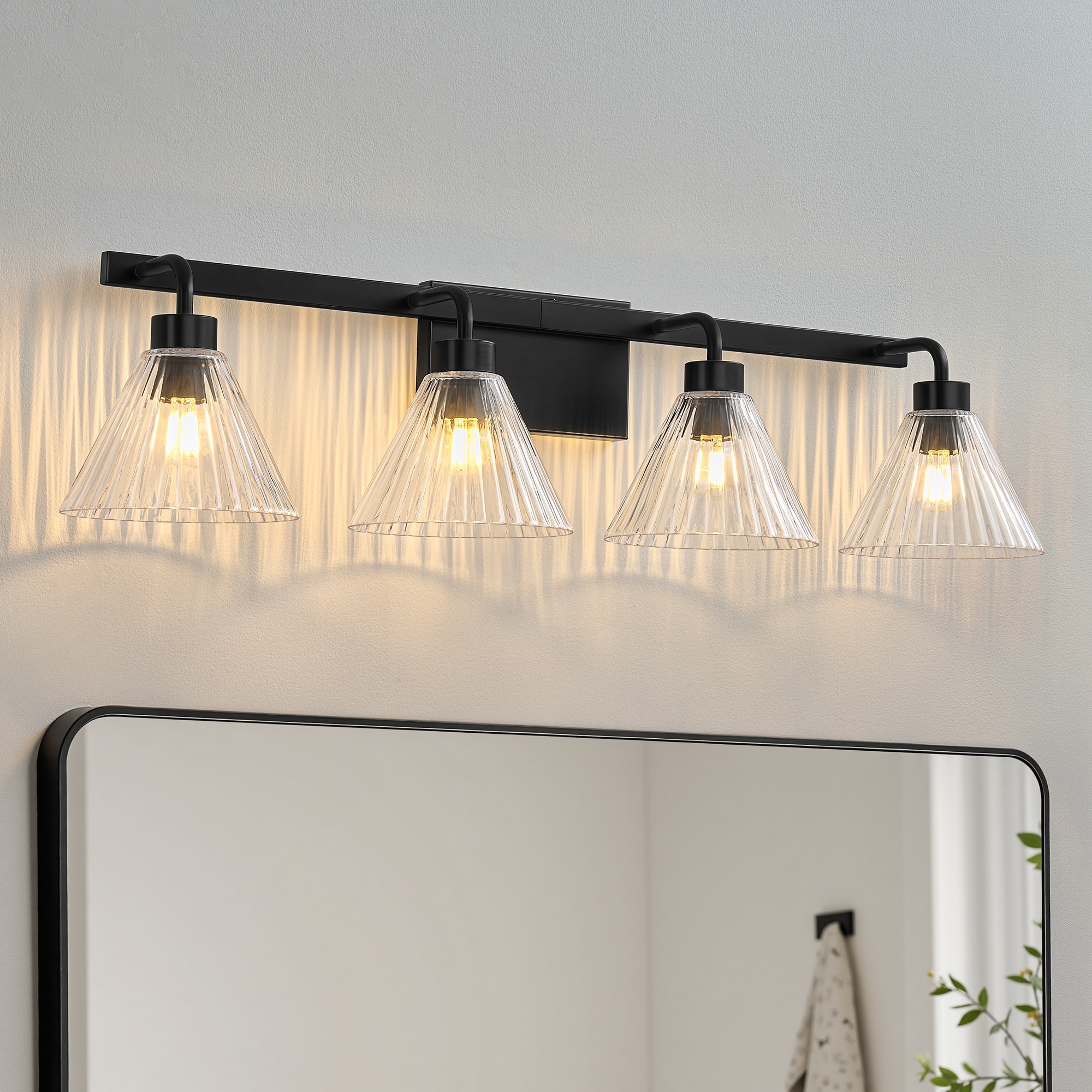 2/3/4-Light Dimmable Vanity Light with Clear Glass Shades