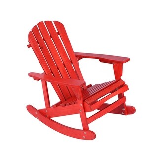 Red Rocking Comfy Chair Adirondack Rocking Chair Solid Wood Chairs Red - Bed Bath & Beyond ...