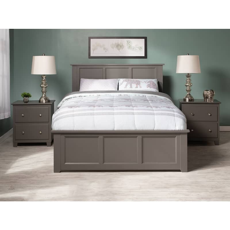 Platform Bed with Footboard & Twin XL Trundle - No Box Spring Needed - Max 8" Mattress