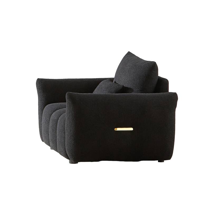36.8'' Teddy Fabric Modern Lounge Chair in Black for Apartment, Office, Living & Bedroom