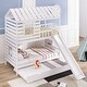 preview thumbnail 3 of 16, Twin over Twin House Bunk Bed with Slide & Storage Staircase