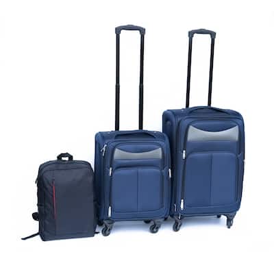 (20+24) Travel case two-piece suitcase set Oxford trolley case without password lock universal wheel + Oxford cloth backpack