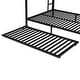 preview thumbnail 11 of 10, Black Metal Queen Over Queen Bunk Bed Frame with Trundle, 2 Side Ladders and Guardrails for Kids Teens