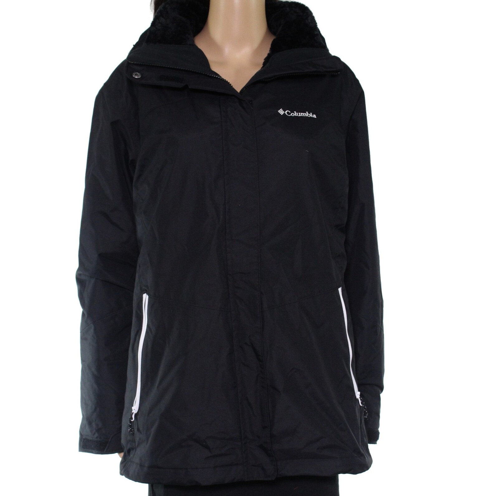 Shop Columbia Womens Jacket Black Size 1x Plus Fleece Logo Full