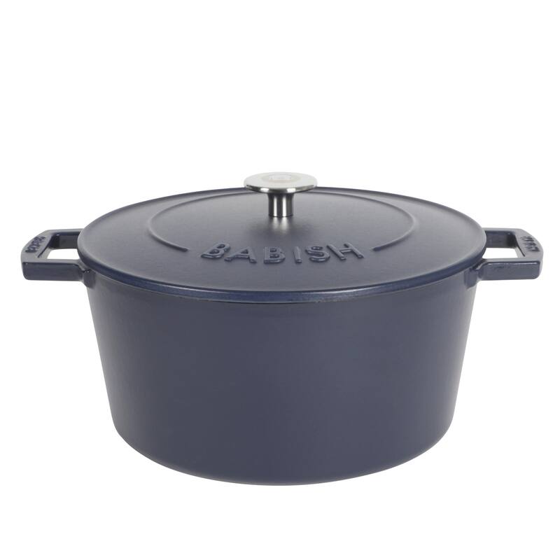 Babish 6 Qt Round Matte Enamel Cast Iron Dutch Oven - Blue