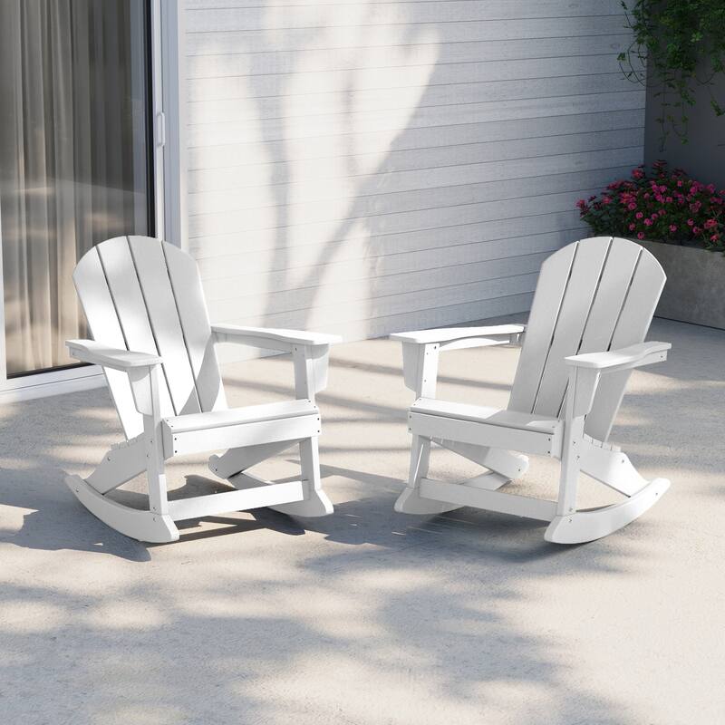 Laguna Hdpe All Weather Outdoor Patio Rocking Chair (Set of 2) - White