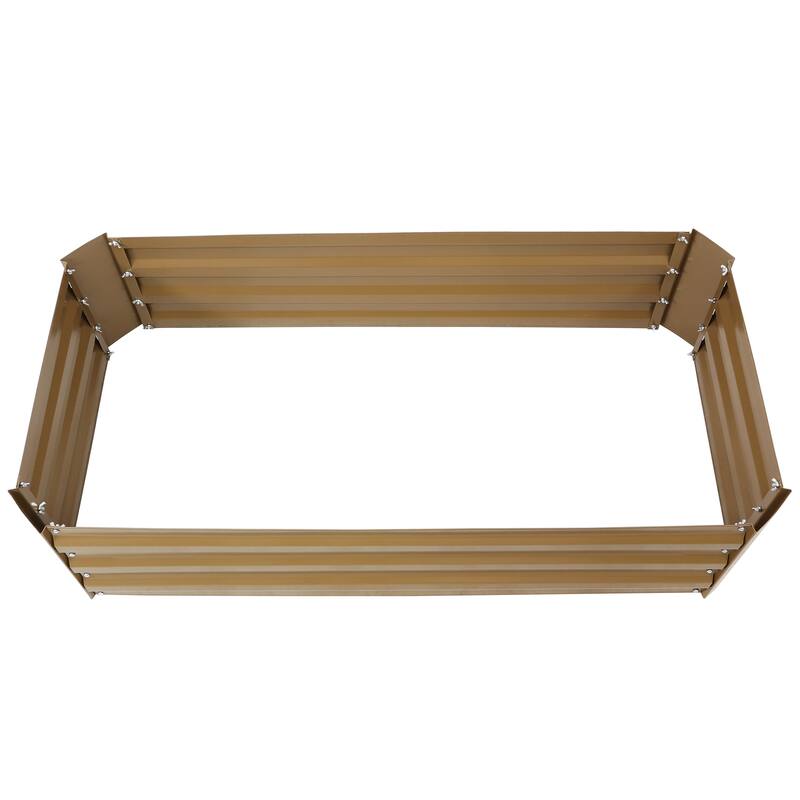 Sunnydaze Galvanized Steel Raised Garden Bed - 4' x 2' Rectangle