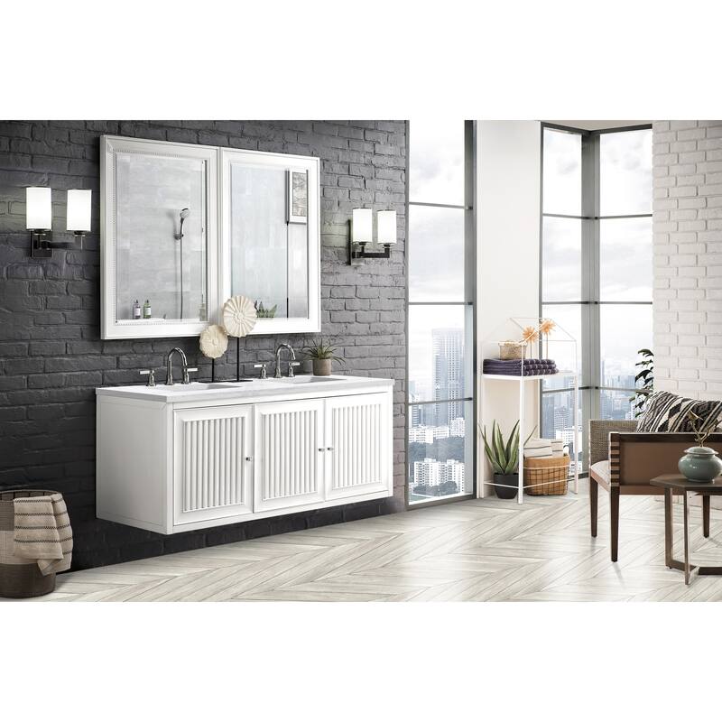 James Martin Vanities Athens 60" Double Vanity Cabinet, Glossy White