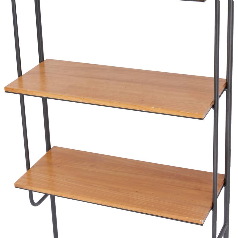 Brown Metal 5 Shelves Wall Shelf