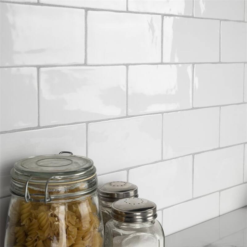 Merola Tile Castillo White 3" x 6" Ceramic Wall Tile