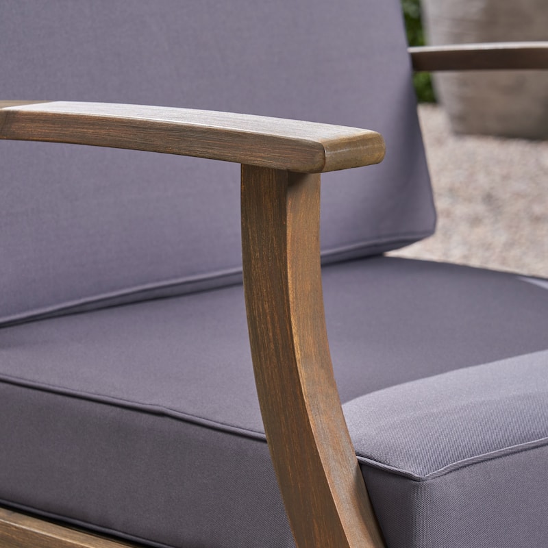 Havana Outdoor 4-seater Wood Chat Set with Fire Table by Christopher Knight Home
