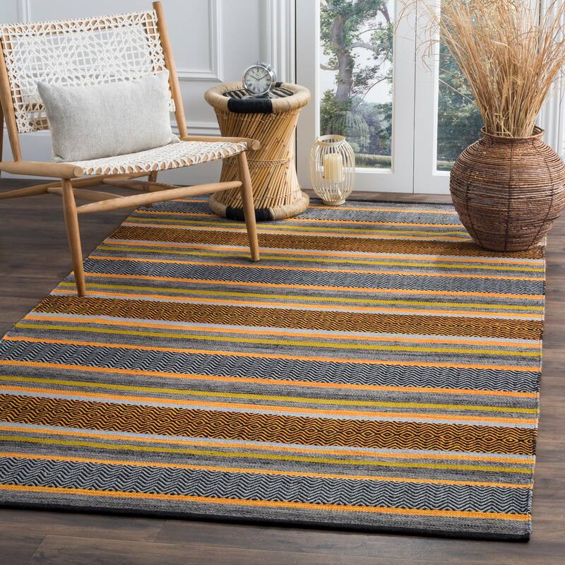 SAFAVIEH, Handmade Flatweave Montauk Miles Stripe Stripe Cotton Rug