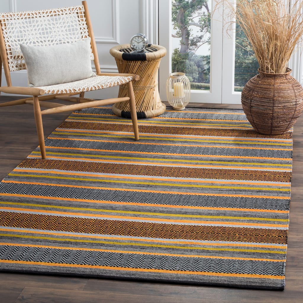 SAFAVIEH, Handmade Flatweave Montauk Miles Stripe Stripe Cotton Rug