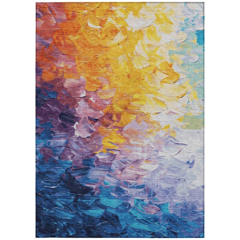 HomeRoots Abstract Transitional Rectangle Outdoor Rug