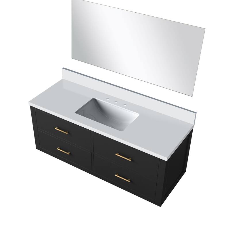 Castor Bath Vanity with Quartz Top, Sink and Mirror