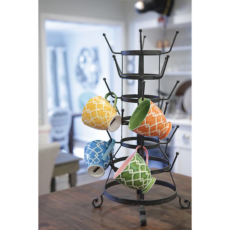 Metal Bottle or Mug Holder with 24 Hooks