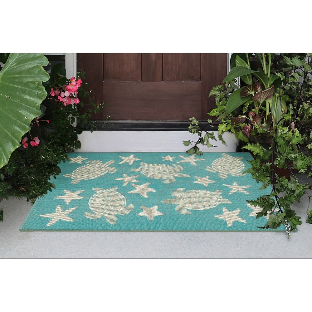 Liora Manne Esencia Turtle And Stars Indoor/Outdoor Mat