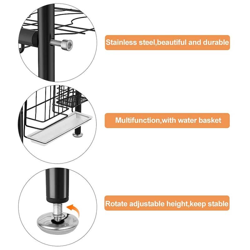 2 Tier Over the Sink Dish Drying Rack, Stainless Steel
