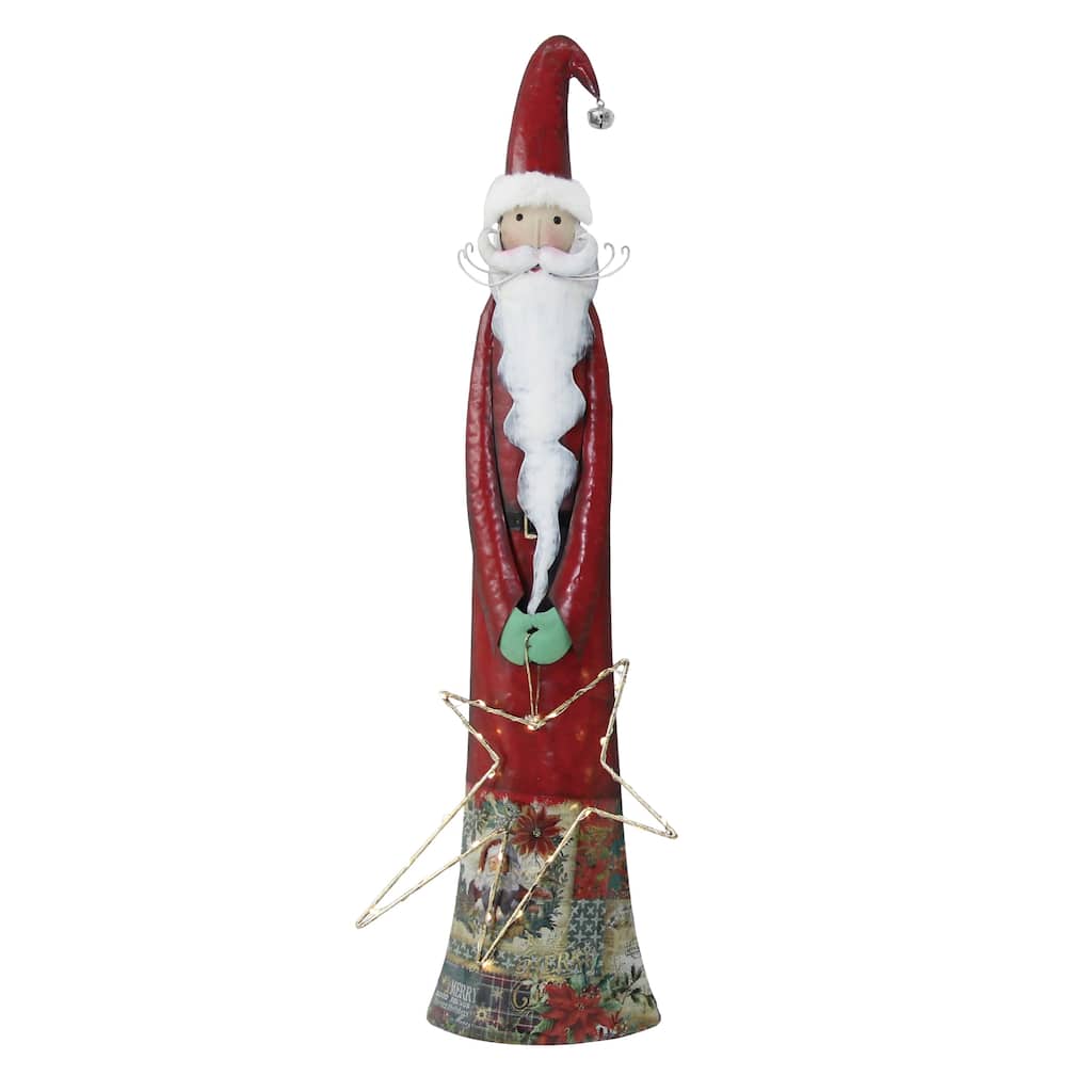Transpac Metal 29.75 in. Holiday Santa with Stars