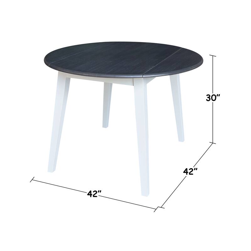42 in. Solid Wood Round Dual Drop Leaf Table