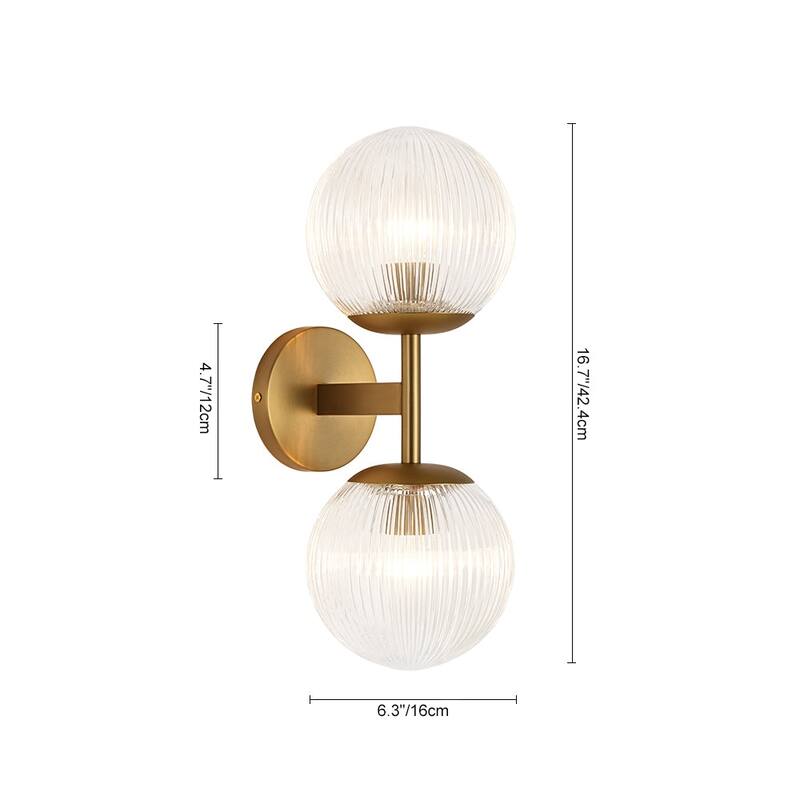 2-Light Chic Modern Dual Ribbed Glass Vanity Light - 6.3 in