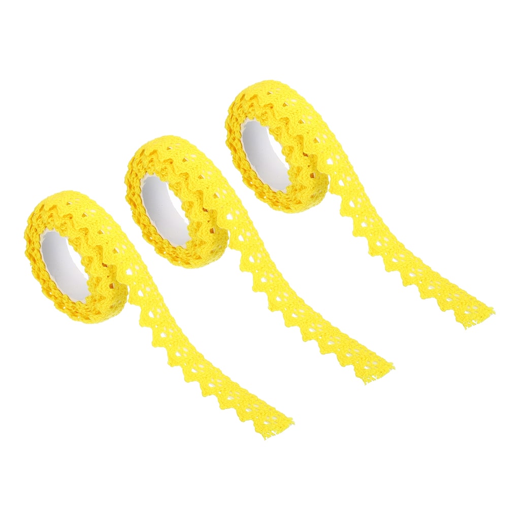 3pcs 0.6" Wide 2 Yards Self-Adhesive Lace Tape Ribbon Stickers