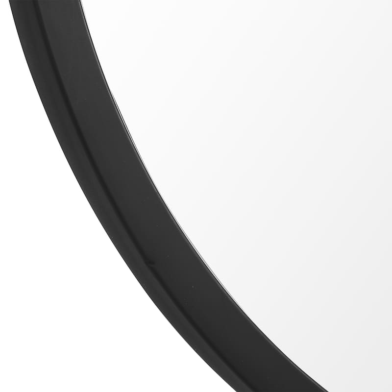 Copper Grove Elongated Oval Matte Black Wall Mirror
