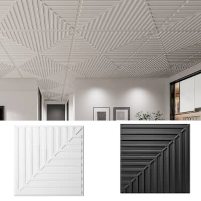 Art3d 12-sheet 3D PVC Wall Panels Ceiling Tiles-Cover 48sq.ft.