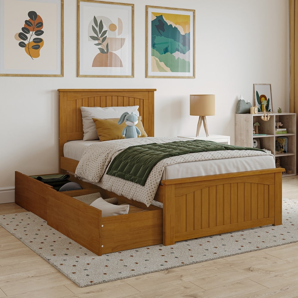 AFI Nantucket Platform Bed with Matching Footboard & Storage Drawers