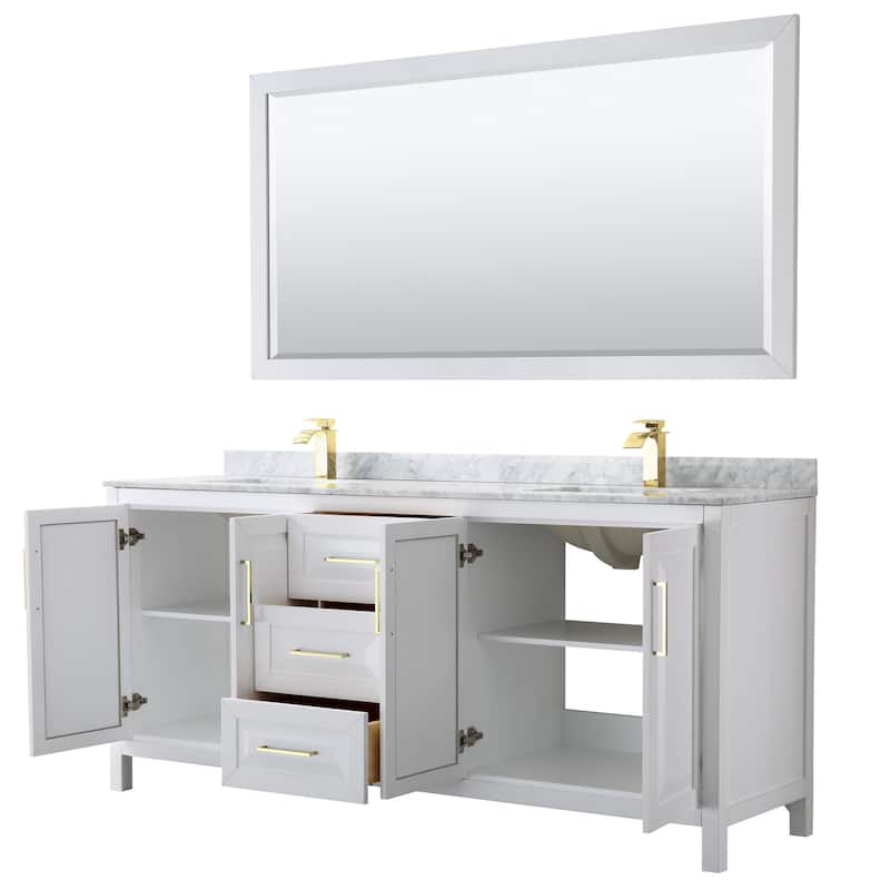 Wyndham Collection Daria 80" Free Standing Double Vanity Set with MDF